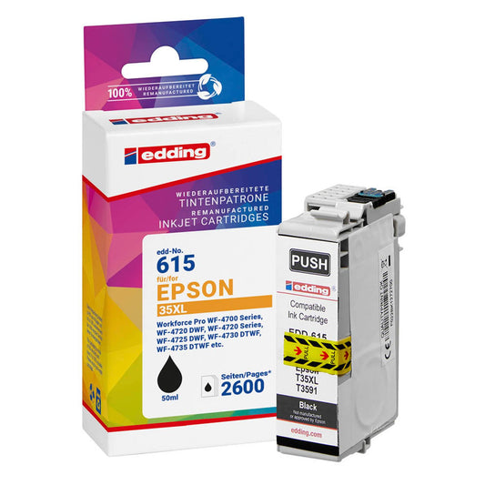 edding EDD-615 schwarz Druckerpatrone kompatibel zu EPSON 35XL / T3591XL | 18-615/18-615-01