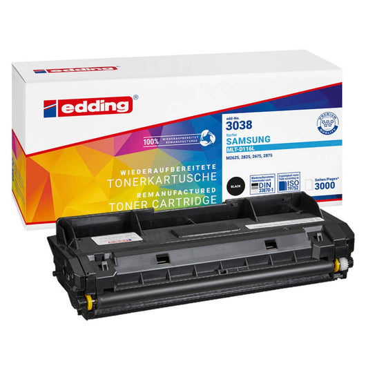 edding EDD-3038 schwarz Toner kompatibel zu SAMSUNG MLT-D116L (SU828A) | 18-3038