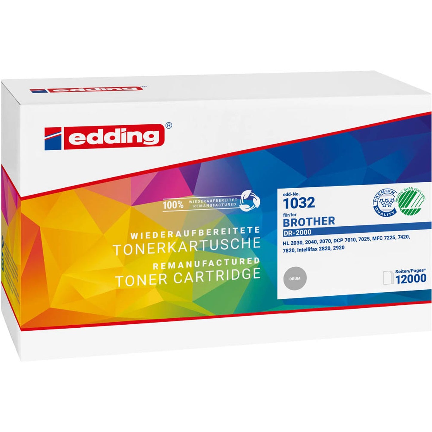 edding EDD-1032 schwarz Trommel kompatibel zu brother DR-2000 | 18-1032