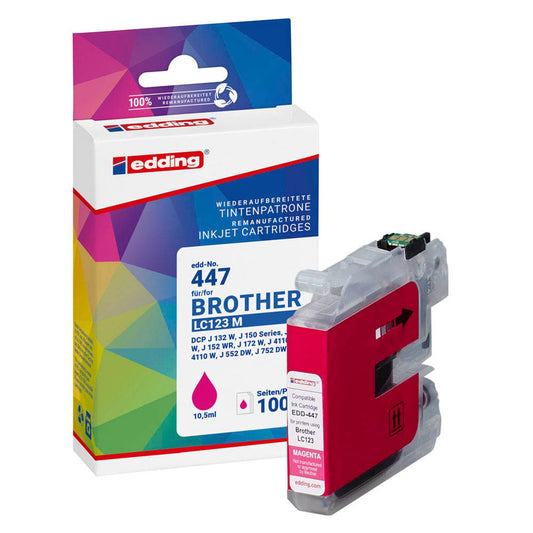 edding EDD-447 magenta Druckerpatrone kompatibel zu brother LC-123M | 18-447/18-447-01