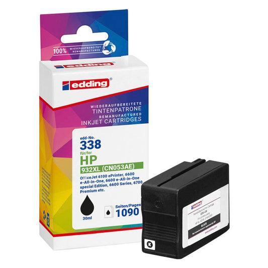 edding EDD-338 schwarz Druckerpatrone kompatibel zu HP 932XL (CN053AE) | 18-338
