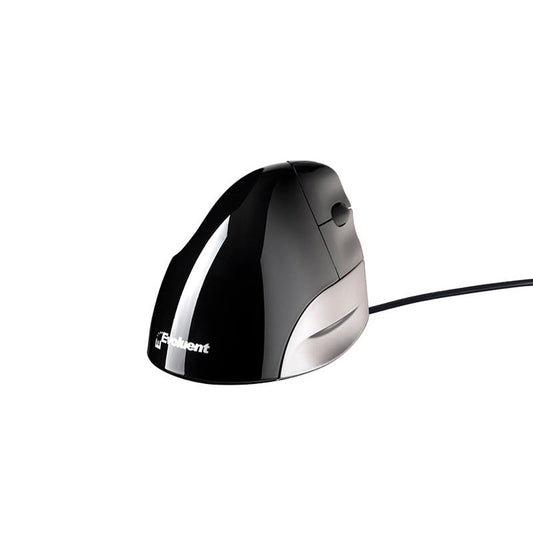 BAKKER ELKHUIZEN Evoluent Standard Vertical Maus ergonomisch kabelgebunden grau, schwarz, silber | BNEEVSR