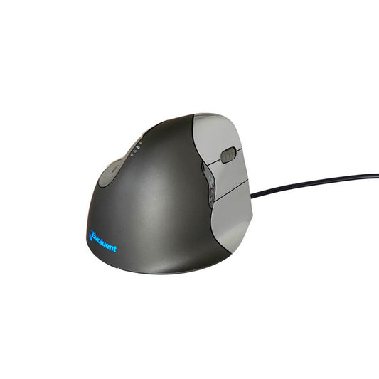 BAKKER ELKHUIZEN Evoluent 4 Maus ergonomisch kabelgebunden grau, schwarz, silber | BNEEVR4
