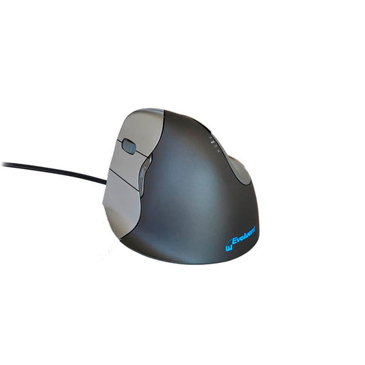 BAKKER ELKHUIZEN Evoluent 4 Maus ergonomisch kabelgebunden grau, schwarz, silber | BNEEVL4