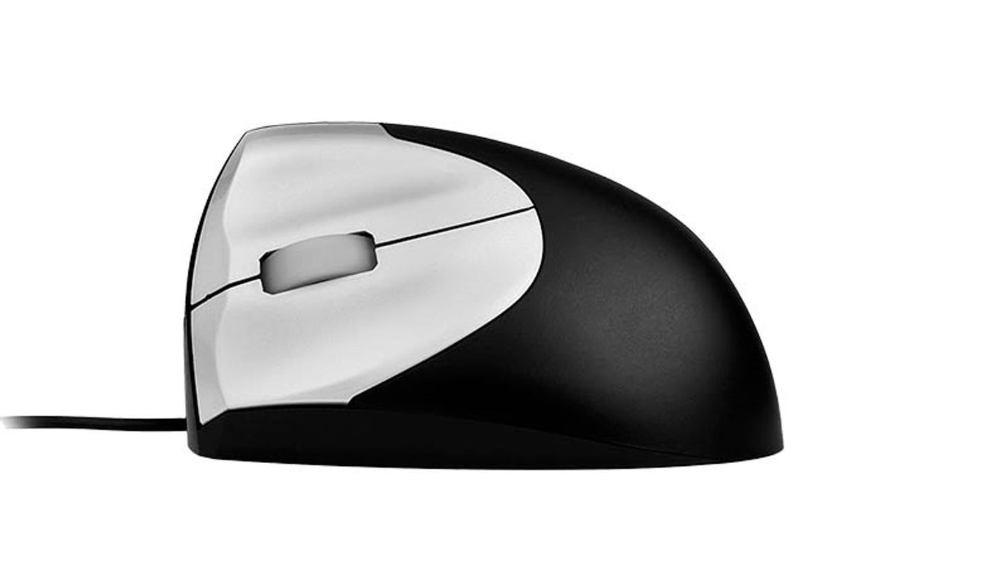 BAKKER ELKHUIZEN Handshake Mouse Wired VS4 Maus ergonomisch kabelgebunden schwarz, silber