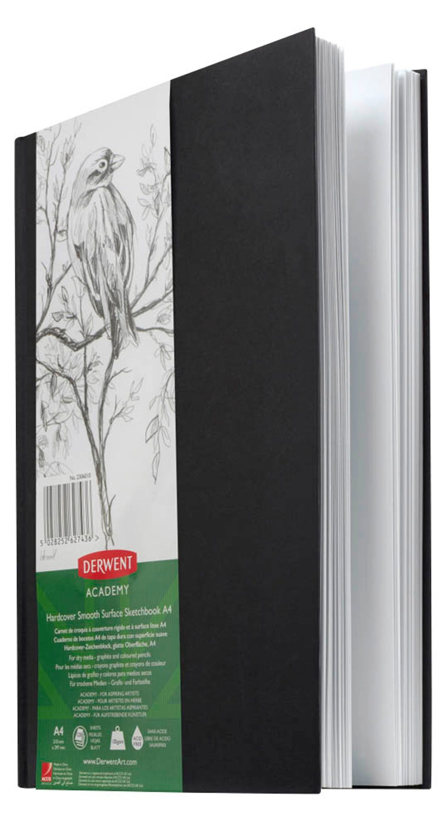 DERWENT Skizzenbuch Academy A blanko, schwarz Hardcover 128 Seiten