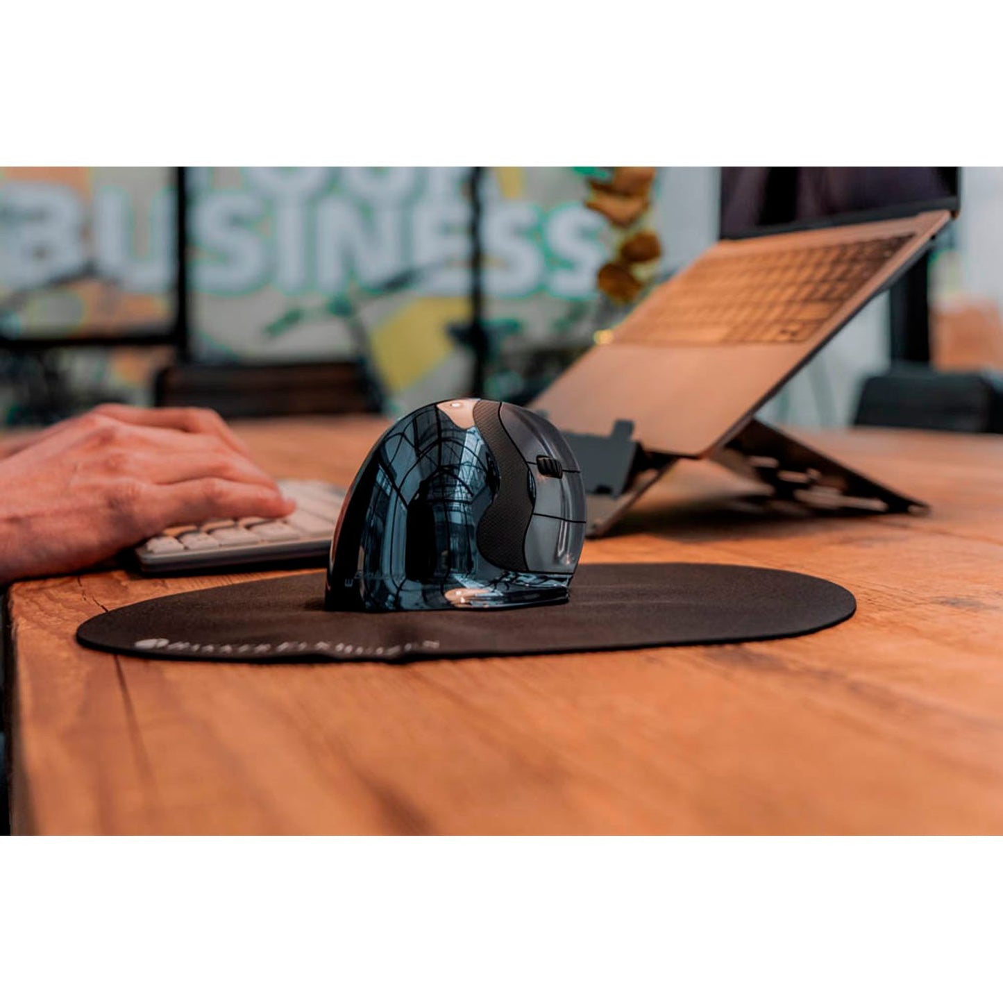 BAKKER ELKHUIZEN Evoluent D Large Maus ergonomisch kabellos grau, schwarz, silber | BNEEVRDLW
