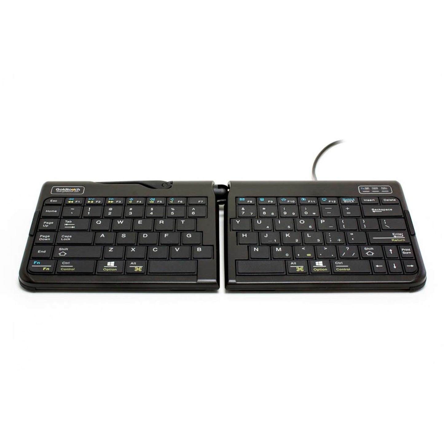 BAKKER ELKHUIZEN Goldtouch Travel Go2 ergonomische Tastatur geteilt, kabelgebunden schwarz | BNEGTTDE