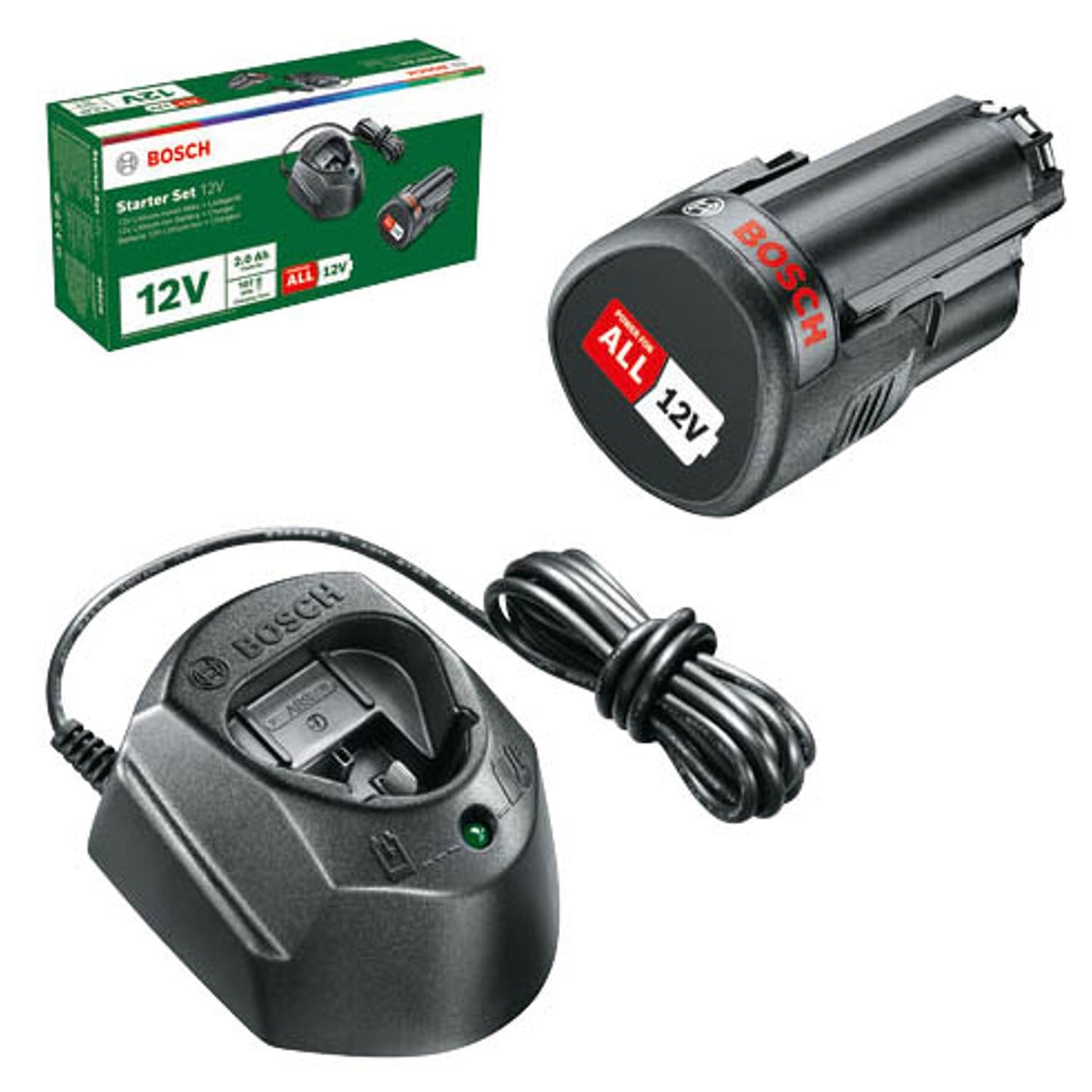 BOSCH Home & Garden Werkzeugakku mit Ladegerät 1,5 Ah +GAL 1210 CV Li-Ion 1,5 Ah | 1600A01L3D