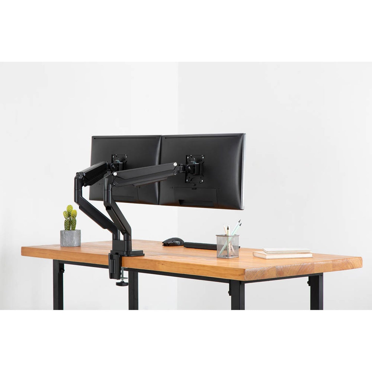 DIGITUS Monitor-Halterung schwarz für 2 Monitore, Tischklemme | DA-90395