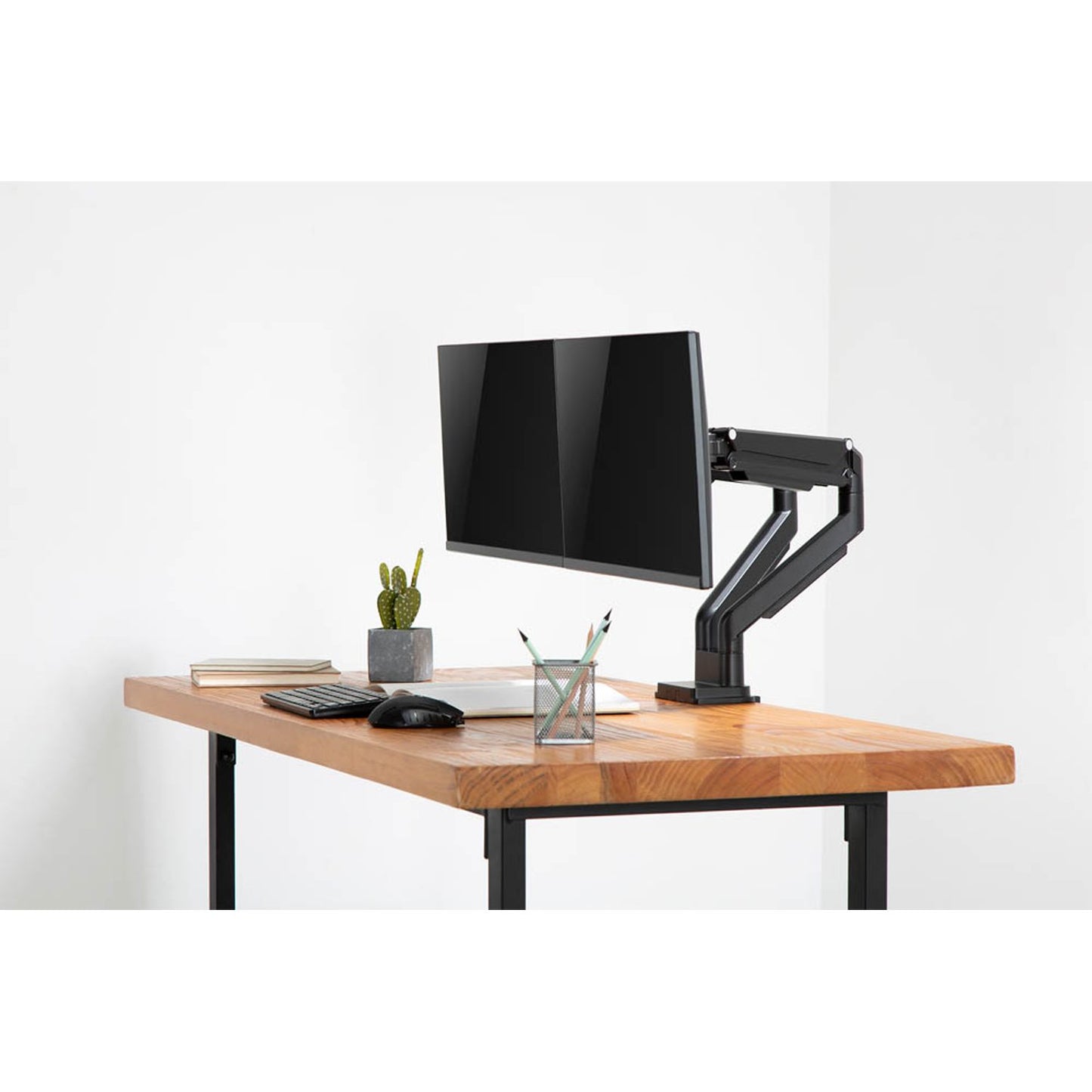 DIGITUS Monitor-Halterung schwarz für 2 Monitore, Tischklemme | DA-90395
