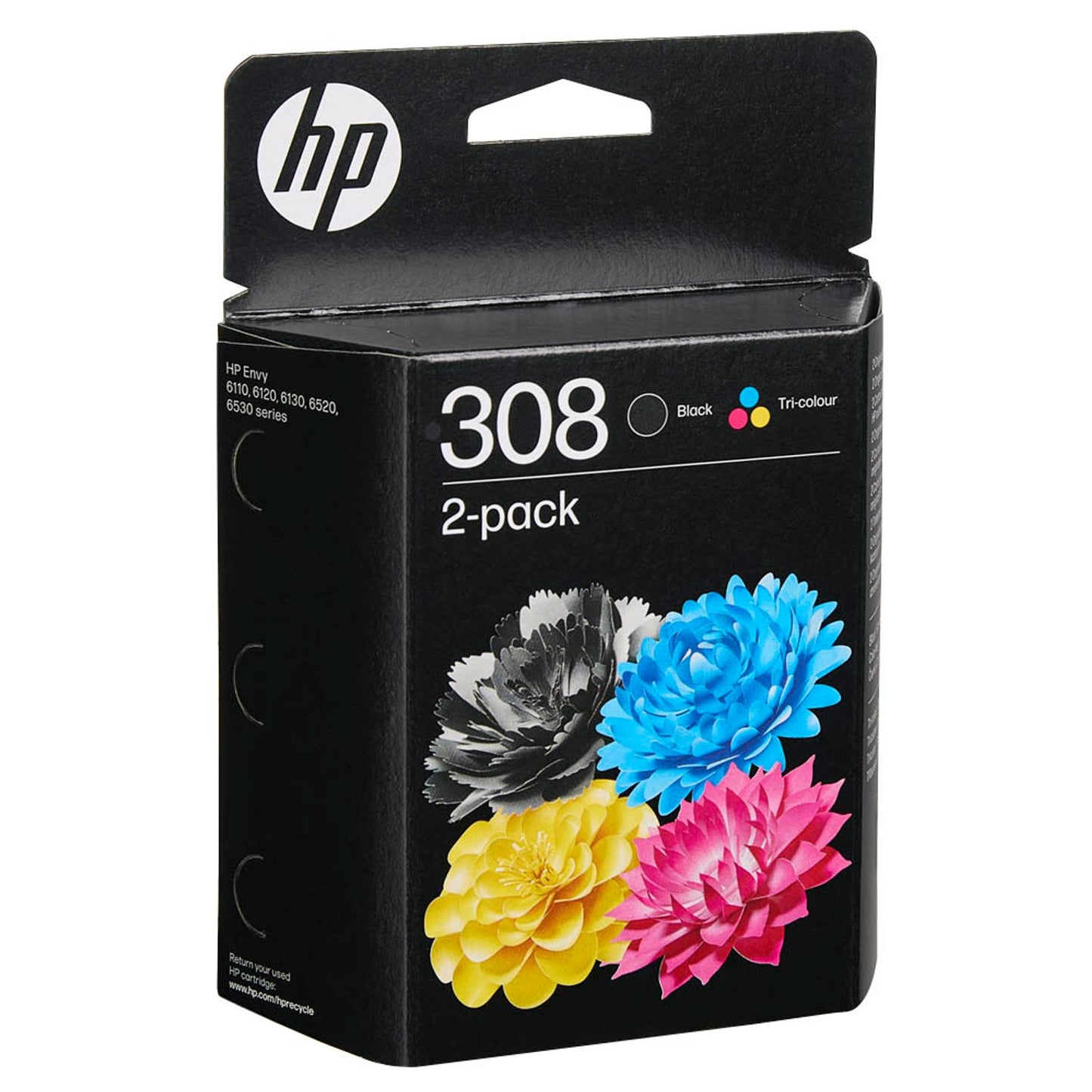 HP 308 () schwarz, color Druckerpatronen, 2er-Set | 6L6S6UE | 1 Pack = 2 St.