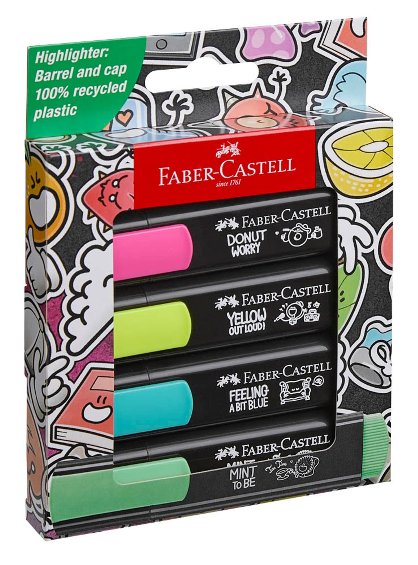 FABER-CASTELL Graffiti Textmarker farbsortiert, St.