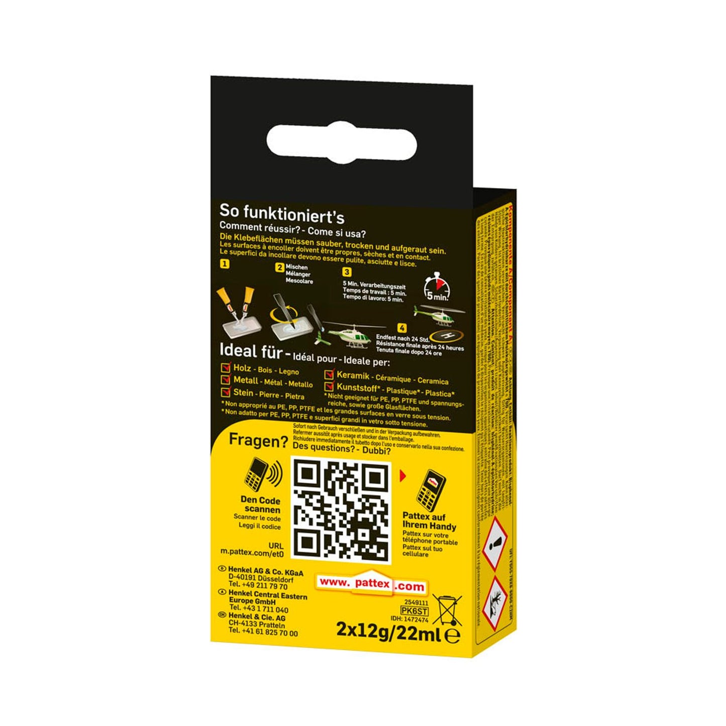 Pattex KRAFT-MIX POWER-MIX Extrem Schnell 2 Komponenten-Kleber 24,0 g | 9H PK6ST