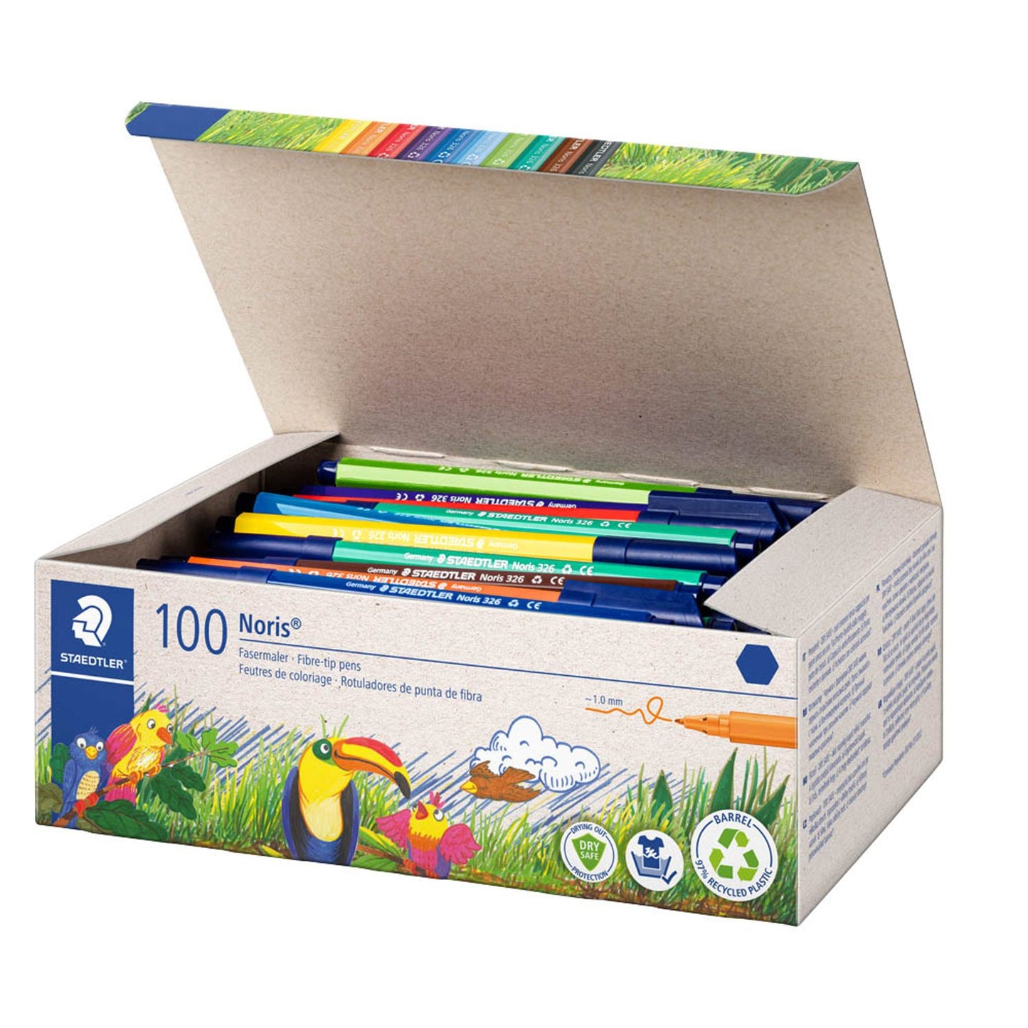 STAEDTLER Noris® 326 Filzstifte farbsortiert | 326 C100 | 1 Pack = 100 St.