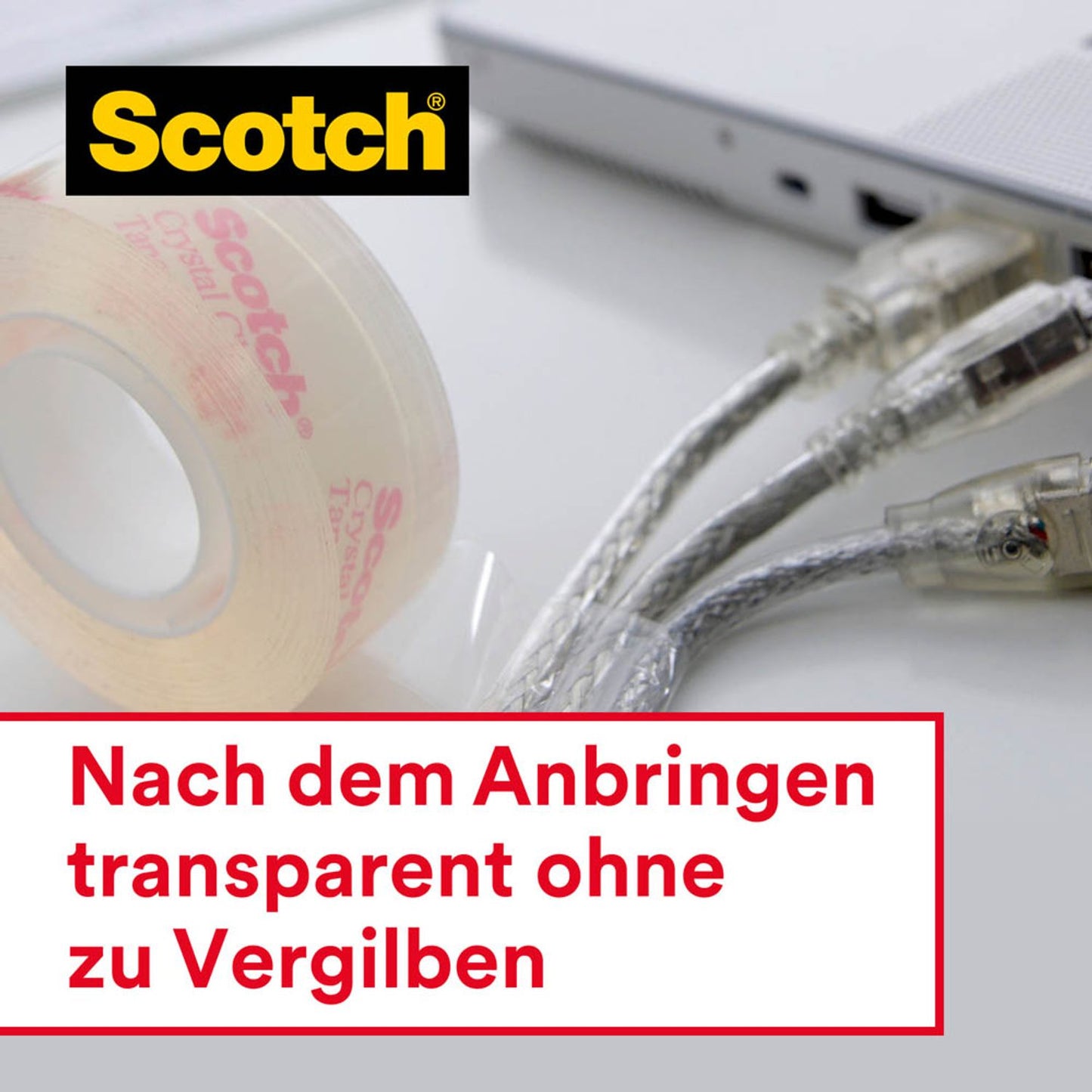 Scotch Klebefilmabroller Crystal Tape rot | 6-1975D
