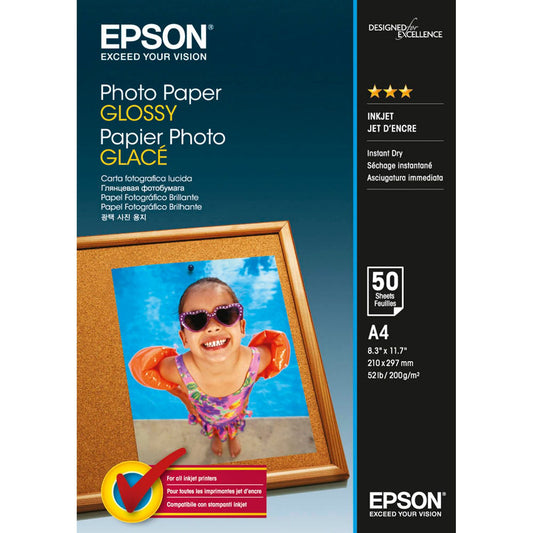 EPSON Fotopapier S042539 DIN A4 glänzend 200 g/qm | C13S042539 | 1 Pack = 50 Blatt