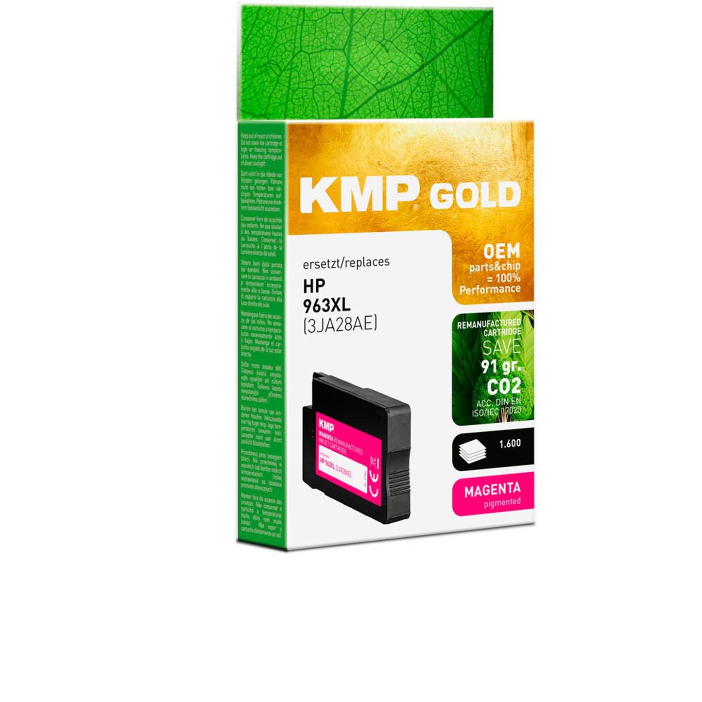 KMP Gold magenta pigmentiert Druckerpatrone kompatibel zu HP 963XL (3JA28AE) | 1766,6006