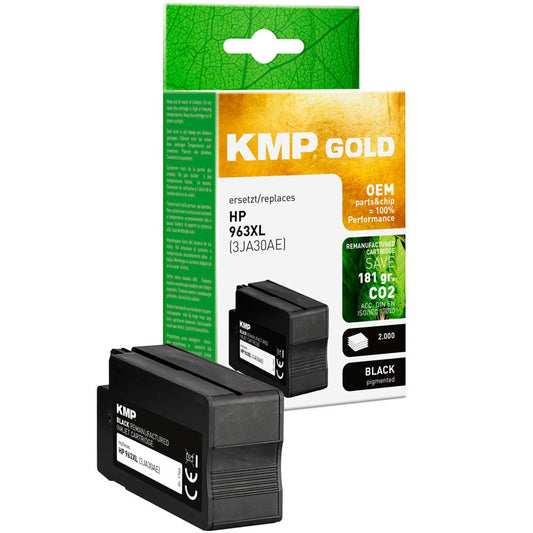 KMP Gold schwarz pigmentiert Druckerpatrone kompatibel zu HP 963XL (3JA30AE) | 1766,6001