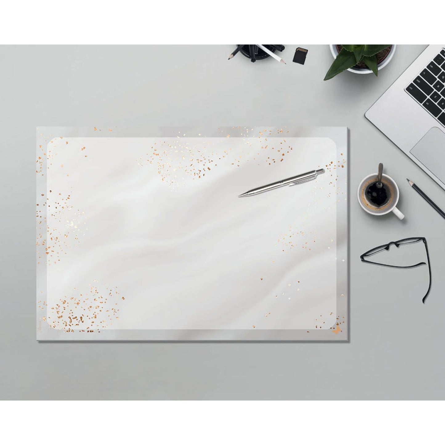 SIGEL Schreibtischunterlage Glittery Joy grau/gold | JS105