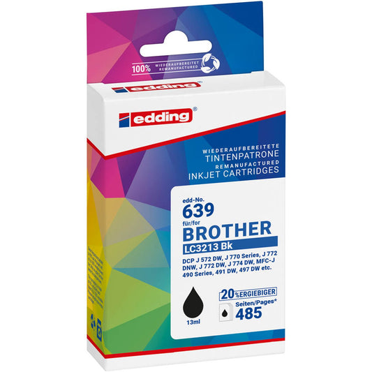 edding EDD-639 schwarz Druckerpatrone kompatibel zu brother LC3213BK | 18-639