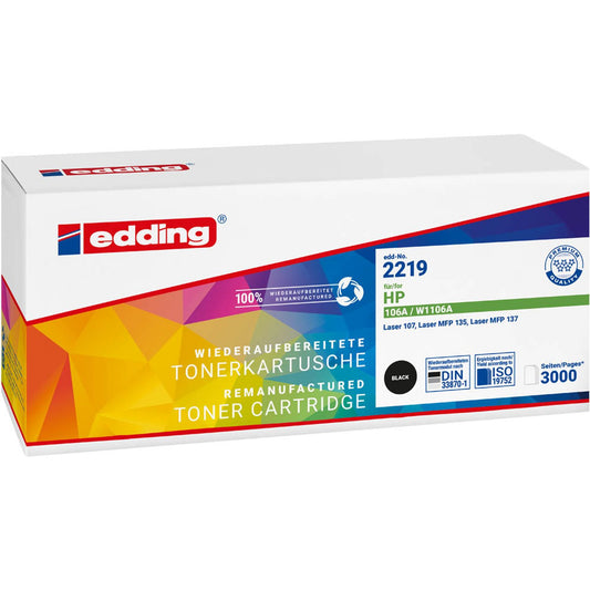 edding EDD-2219 schwarz Toner kompatibel zu HP 106A (W1106A) | 18-2219
