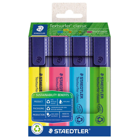 STAEDTLER Textsurfer® classic 364 Textmarker farbsortiert | 364 RC4 | 1 Pack = 4 St.