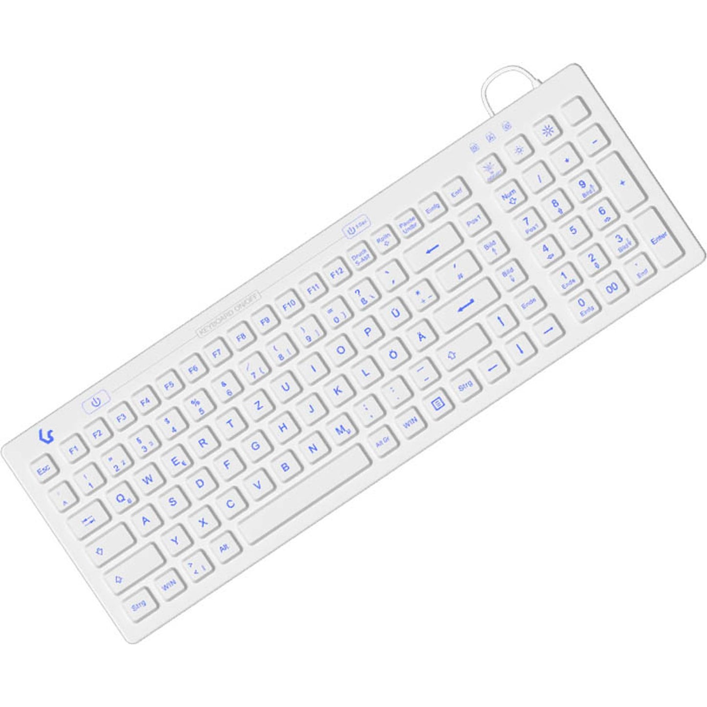 RaidSonic ICY BOX® KSK-6031INEL-B Tastatur kabelgebunden weiß | KSK-6031INEL-WH