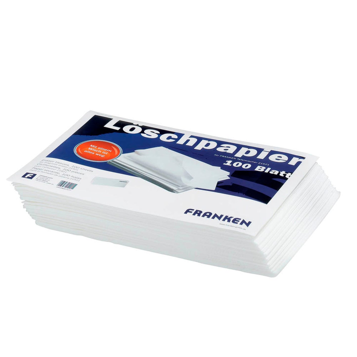 FRANKEN Löschpapier für Tafellöscher | Z1925 | 1 Pack = 100 Blatt