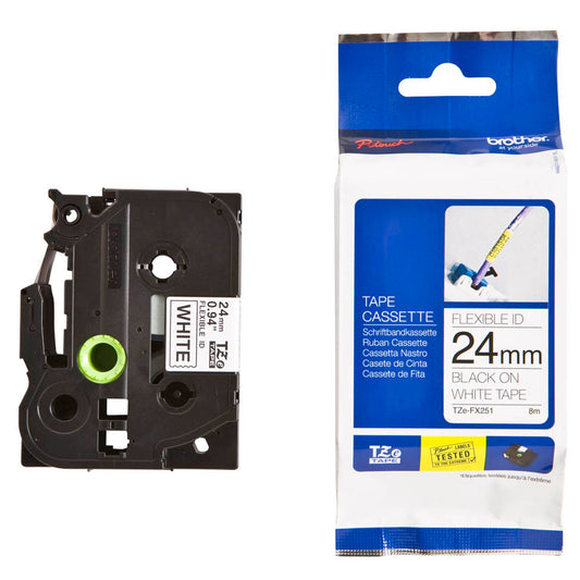 brother Schriftband TZe-FX251 , 24 mm schwarz auf weiß | TZEFX251