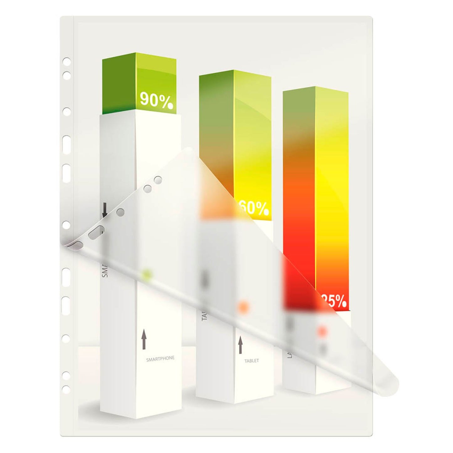 LEITZ Laminierfolien glänzend für A4 80 micron Universal-Lochung | 16918 | 1 Pack = 100 St.