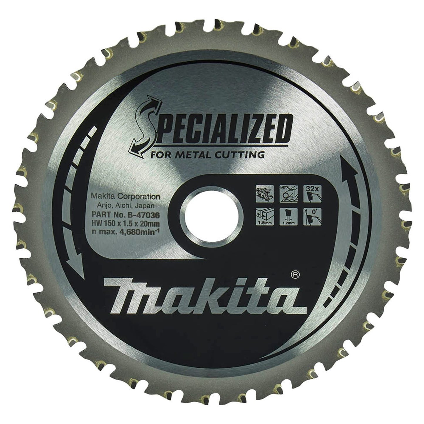makita SPECIALIZED Kreissägeblatt 150,0 mm, 32 Zähne | B-47036