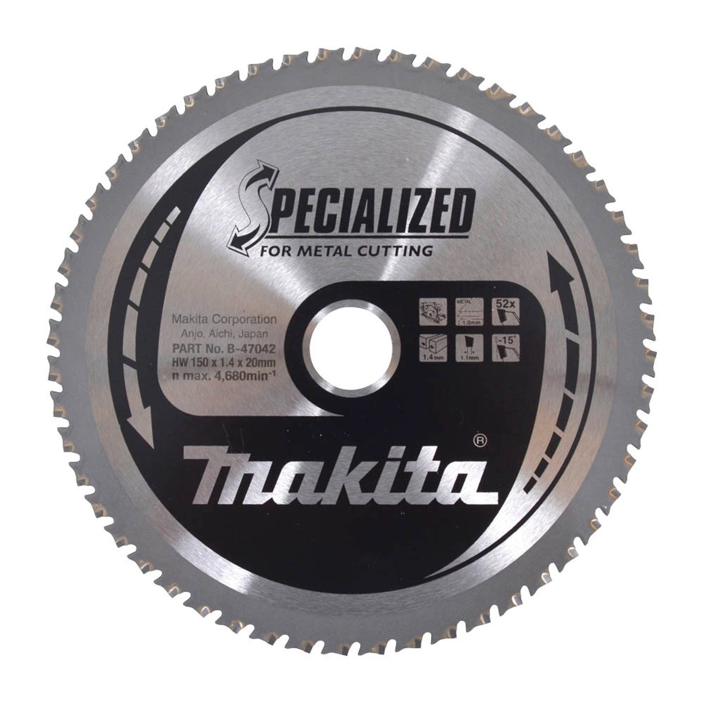 makita SPECIALIZED Kreissägeblatt 150,0 mm, 52 Zähne | B-47042