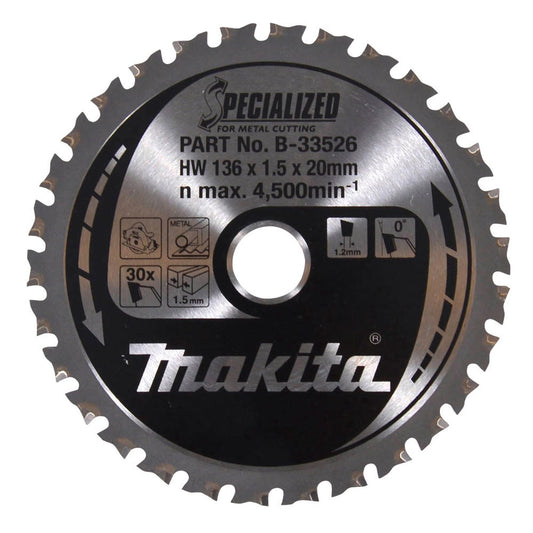 makita SPECIALIZED Kreissägeblatt 136,0 mm, 30 Zähne | B-33526