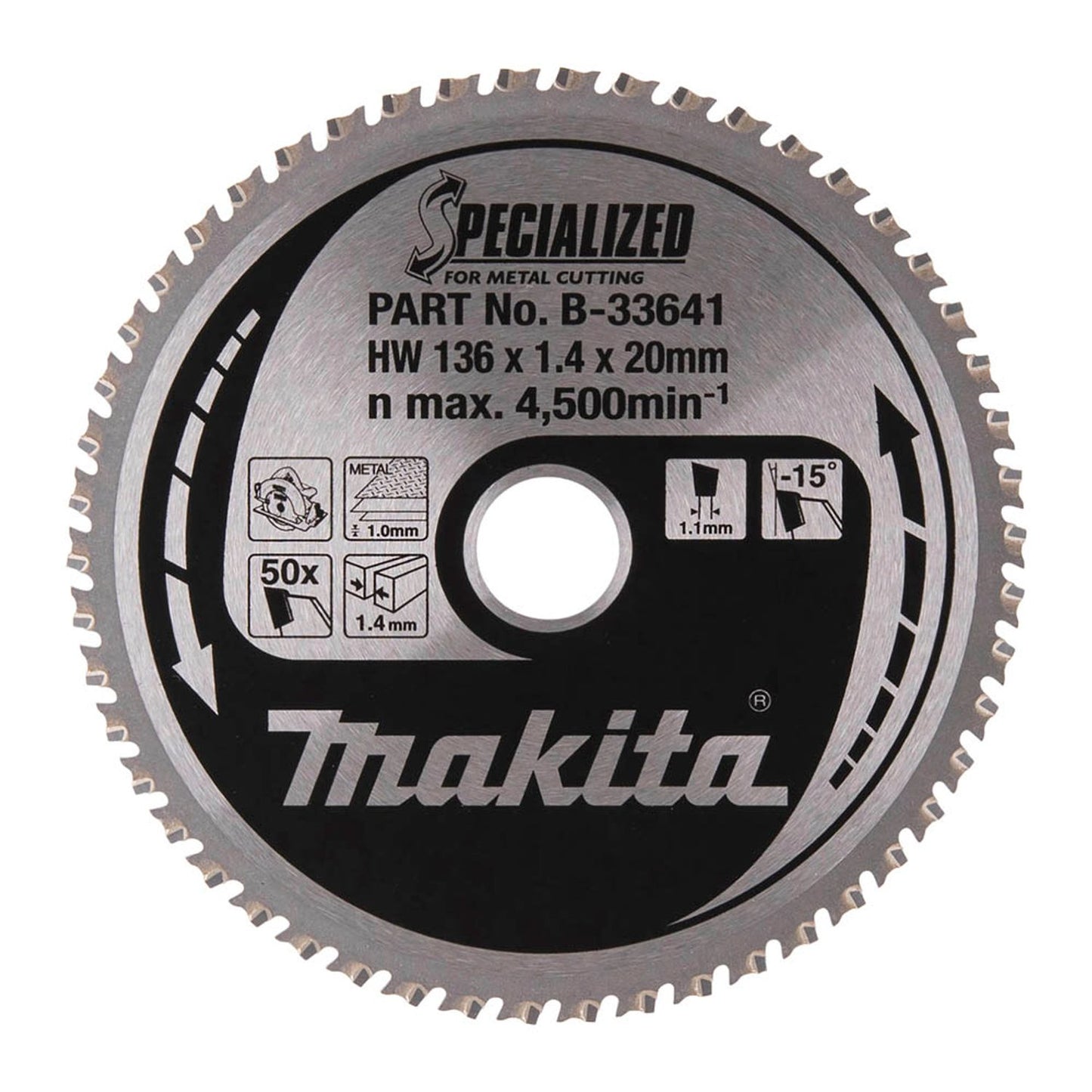 makita SPECIALIZED Kreissägeblatt 136,0 mm, 50 Zähne | B-33641