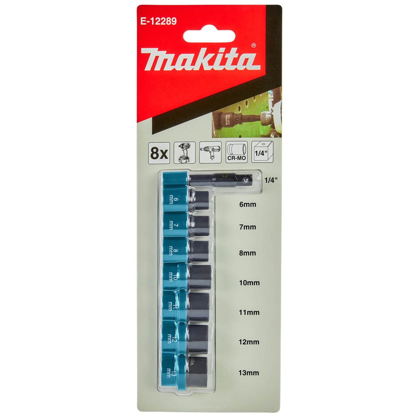 makita Steckschlüssel-Satz 1/4" 8-teilig | E-12289