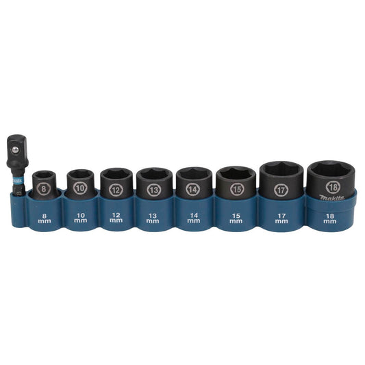 makita Steckschlüssel-Satz IMPACT BLACK 3/8" 9-teilig | E-16639
