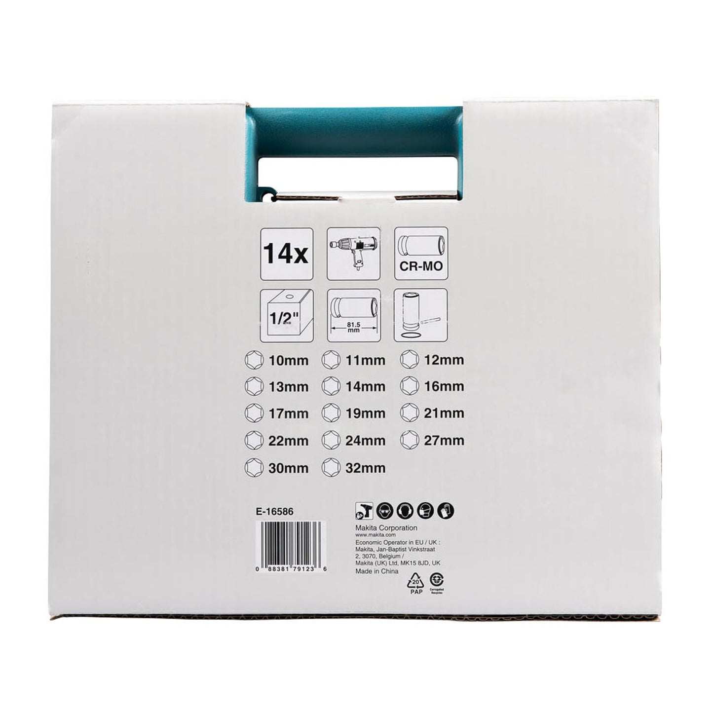 makita Steckschlüssel-Satz IMPACT BLACK 1/2" 14-teilig | E-16586