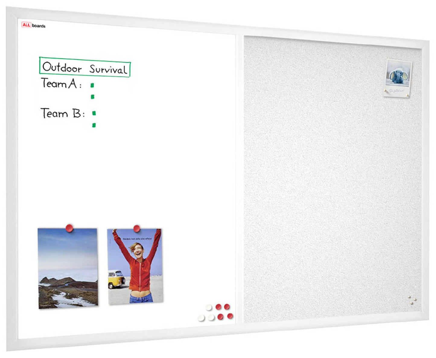ALLboards Whiteboard-Pinnwand Textil weiß