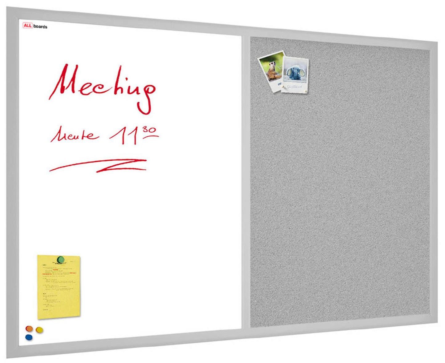 ALLboards Whiteboard-Pinnwand Textil grau