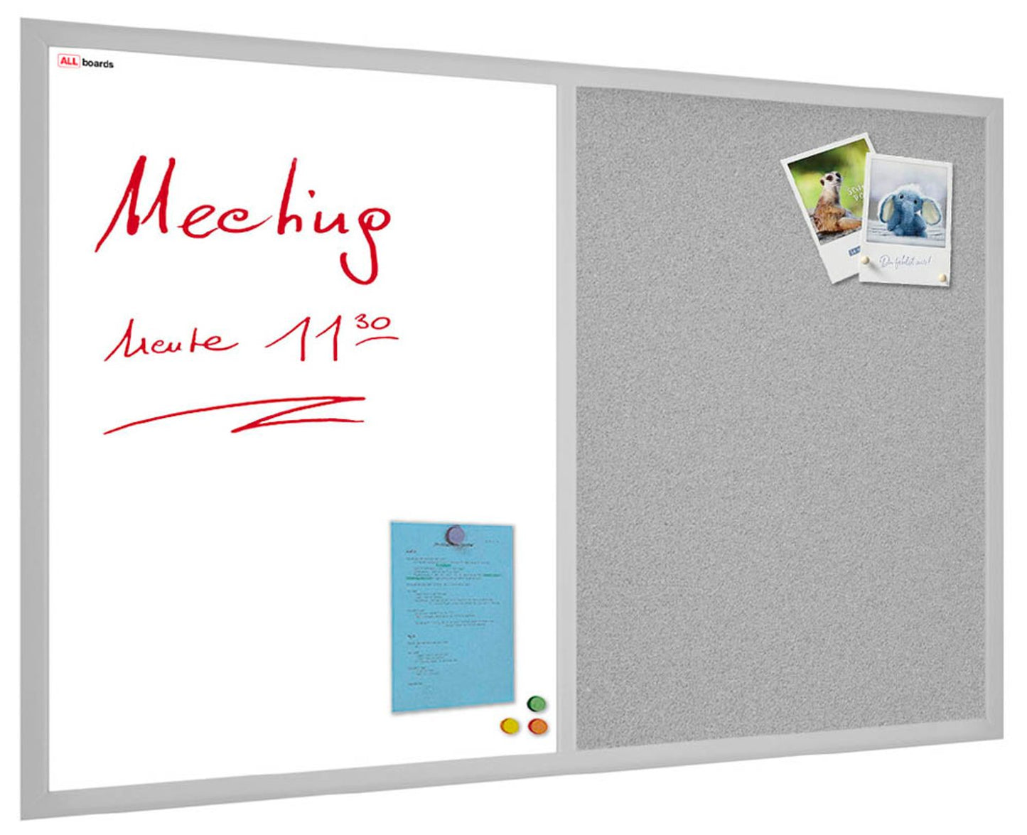ALLboards Whiteboard-Pinnwand Textil grau