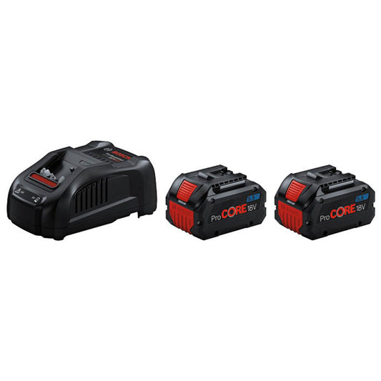 BOSCH Professional Werkzeugakku mit Ladegerät Starter Set 18V Li-Ion 2 x 5,5 Ah | 1600A0214C