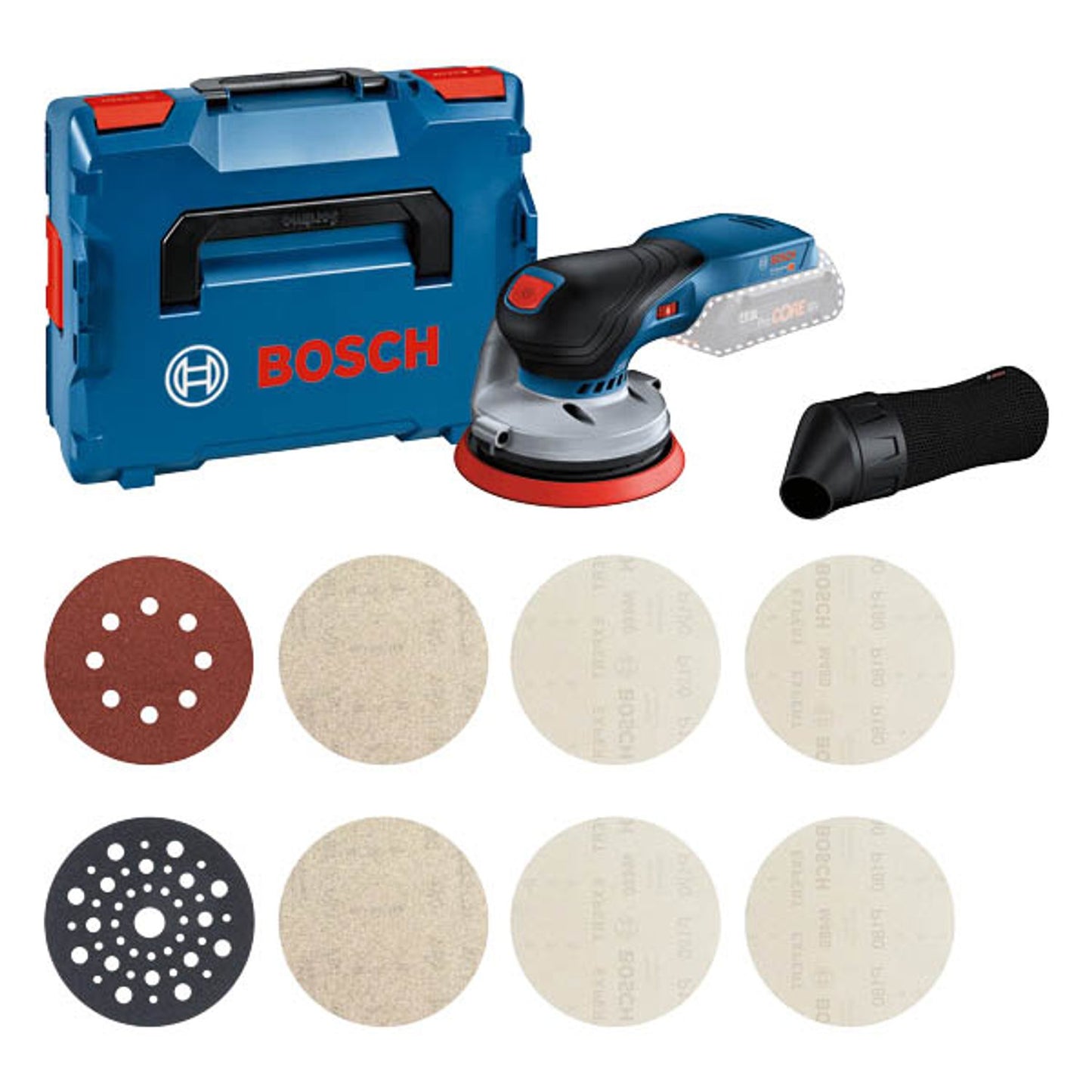 BOSCH Professional AKTION: GEX 18V-125 + M480 Akku-Exzenterschleifer-Set 18,0 V, ohne Akku mit Prämie nach Registrierung | 0615A5004H