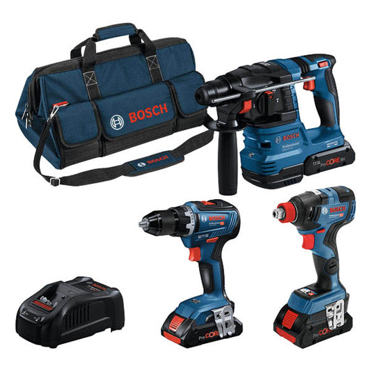 BOSCH Professional AKTION: Profi Set 18V Akku-Bohrhammer-Set 18,0 V, mit 3 Akkus mit Prämie nach Registrierung | 0615A5003B