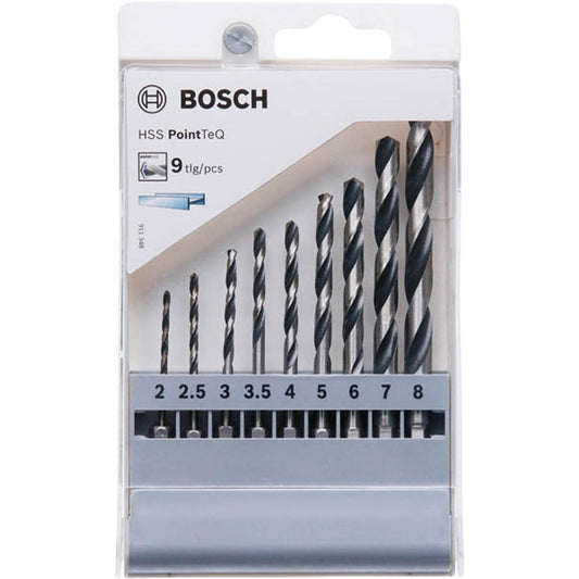 BOSCH HSS PointTeQ Metallbohrer-Set, 9-teilig | 2607002826