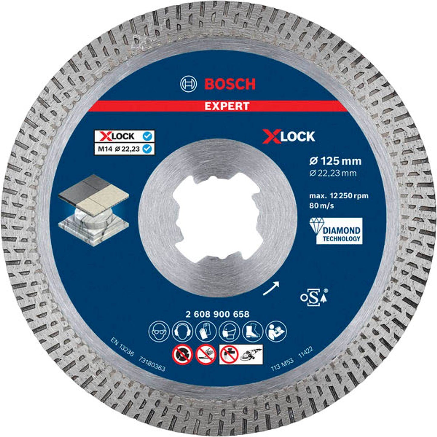 BOSCH Diamant-Trennscheibe EXPERT HardCeramic X-LOCK | 2608900658