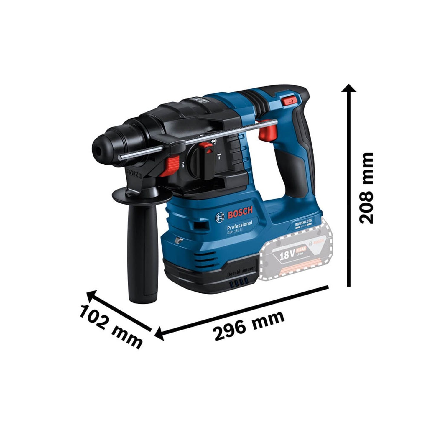 BOSCH Professional Combo Kit 18V (3) Akku-Bohrhammer-Set 18,0 V, mit 2 Akkus | 0615A5004C