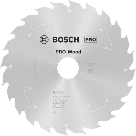 BOSCH PRO Wood Kreissägeblatt 190,0 mm, 24 Zähne | 2608837708