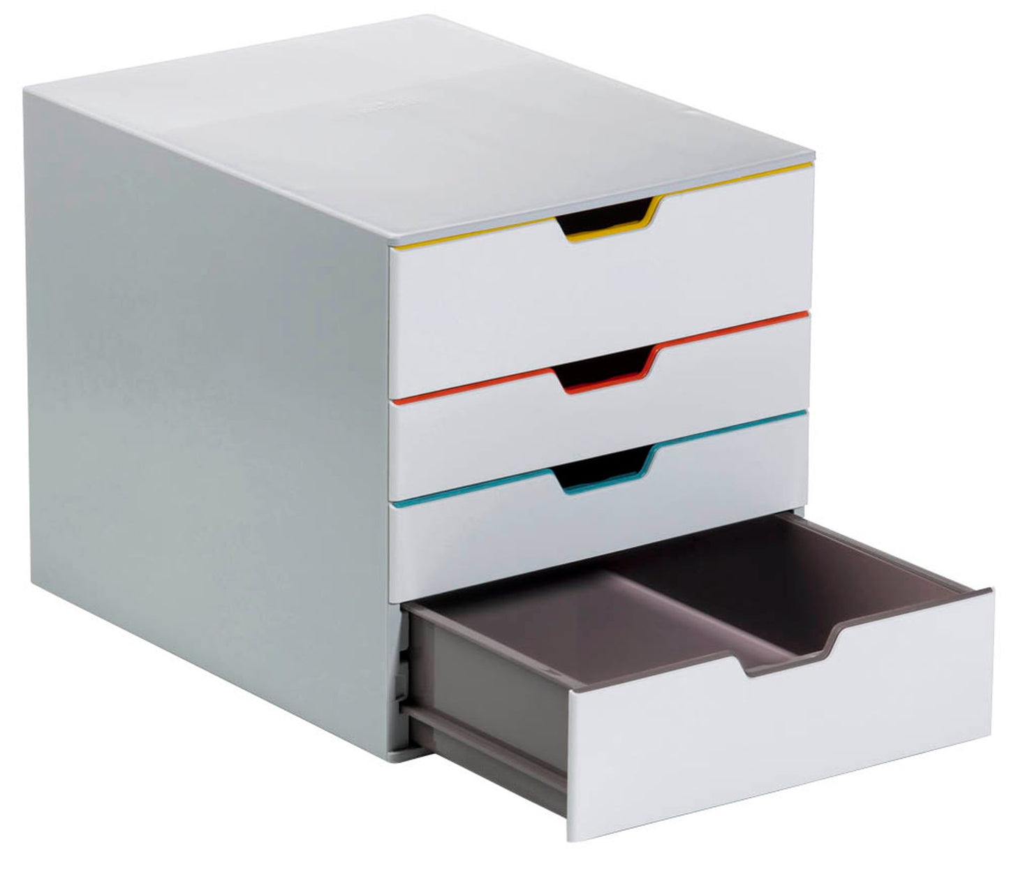 DURABLE Schubladenbox VARICOLOR®  weiß mit bunten Farblinien, DIN C4,