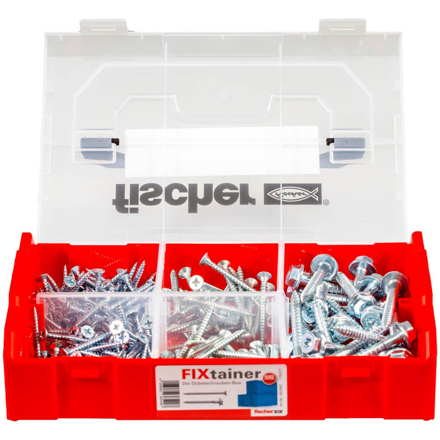 fischer FixTainer Dübel mit Schrauben Ø 4,5/5 mm 40/50 mm | 553347 | 1 Pack = 210 St.